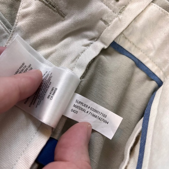 Polo Ralph Lauren Classic Fit Chino Pants Mens 34x32 Khaki Tan Cotton - Picture 5 of 11